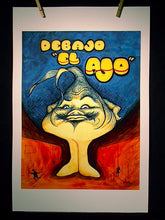 garlic art "debajo el ajo" print poster 12x18