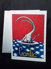 garlic man art 5X7 greeting card with envelope