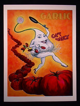 garlic art "Get Saucy" print poster 9x12