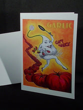 garlic get saucy 5X7 greeting card with envelope