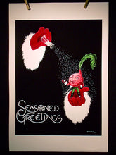 Salt radish santa "seasoned greetings" art print poster 12X18