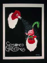 Salt radish santa "seasoned greetings" art print poster 9X12