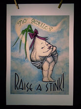 baby garlic "no garlic? Raise a Stink!" art print poster 12X18