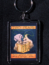 garlic art "2 heads are better than one" poster keychain
